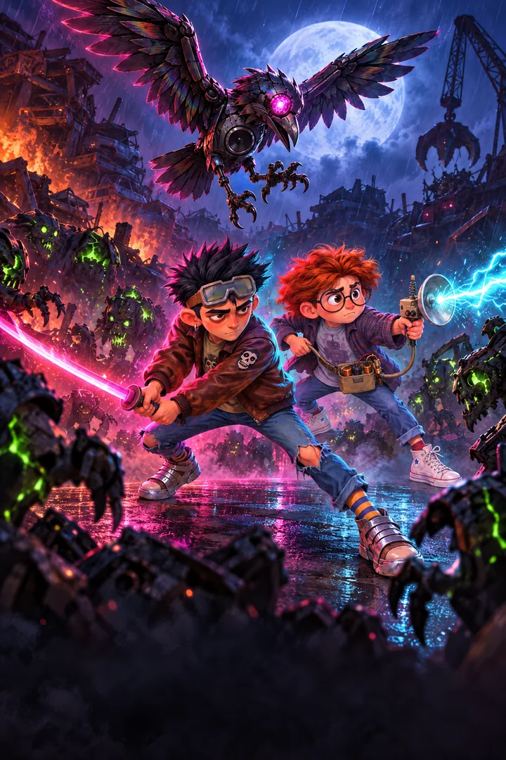 Artie, Kai and Socket fighting a wave of Hollows
